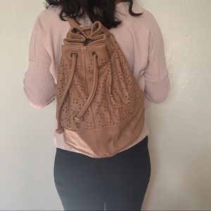 Tan Bucket Backpack